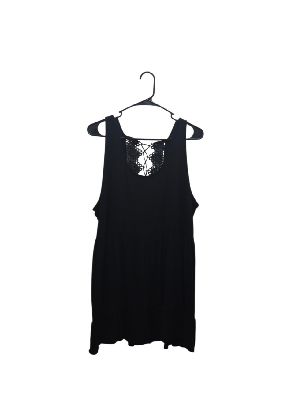 Torrid Black Super Soft Lace Up Back Swing Babydoll Tank Top Tunic Whimsigoth 2X